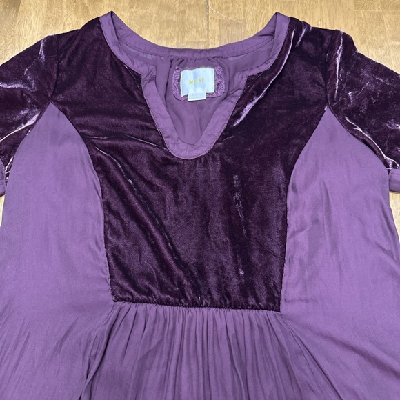 Maeve Anthropologie Ingrid dress women's small velvet‎ whimsigoth romantic boho - Picture 3 of 10